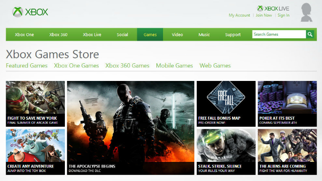 Официальный магазин игр для Xbox 360